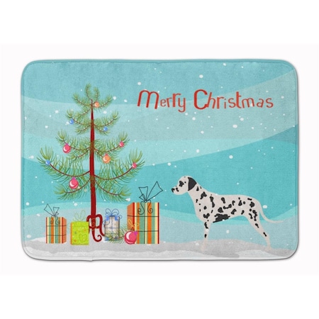 Carolines Treasures Dalmatian Merry Christmas Tree Machine Washable Memory Foam Mat BB2901RUG